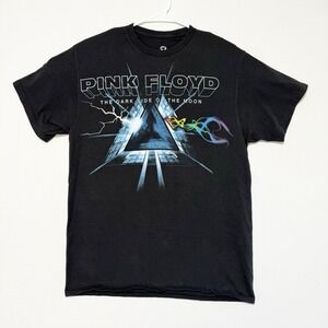 Pink Floyd Dark Side of The Moon Liquid Blue Shirt Mens Large Cotton Black